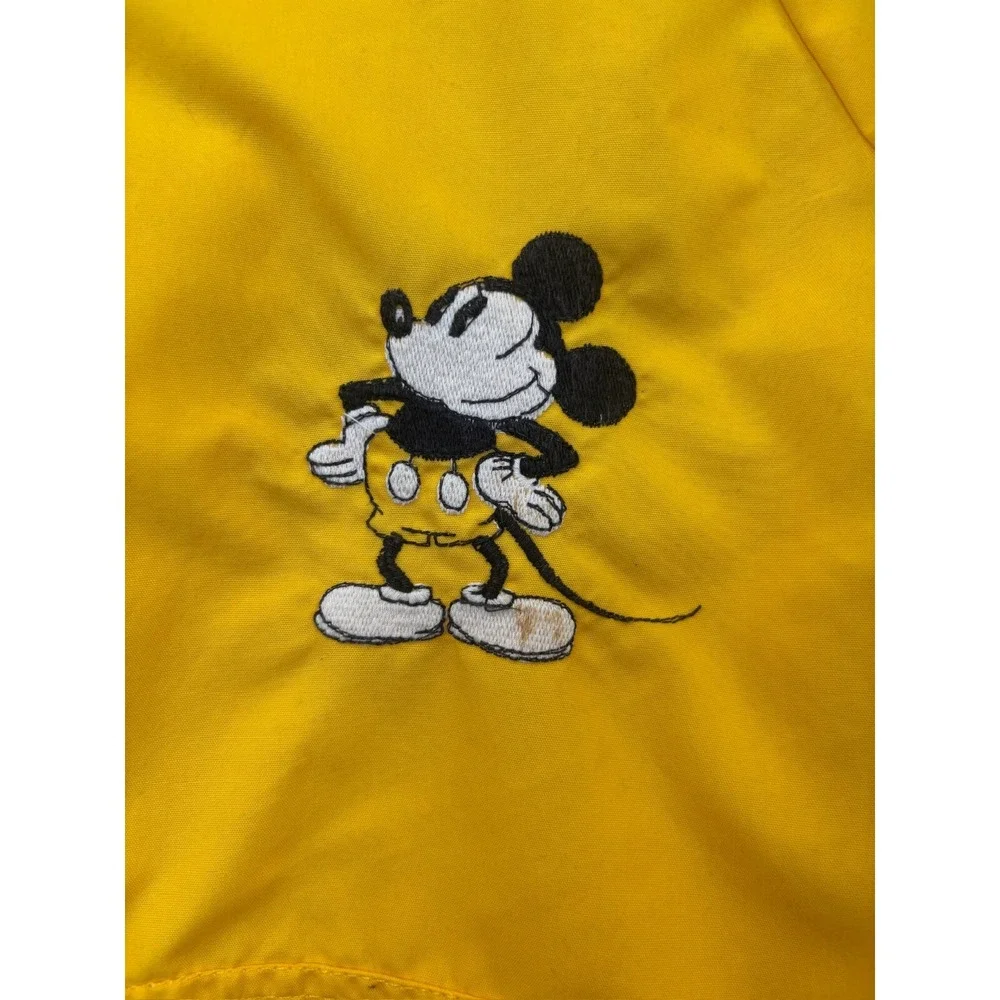 VINTAGE Walt Disney Productions Mickey Mouse Zip Front Hoodie Park Jacket Yellow